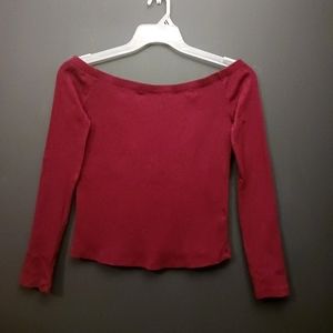 Ambiance XL burgundy womens long sleeve top